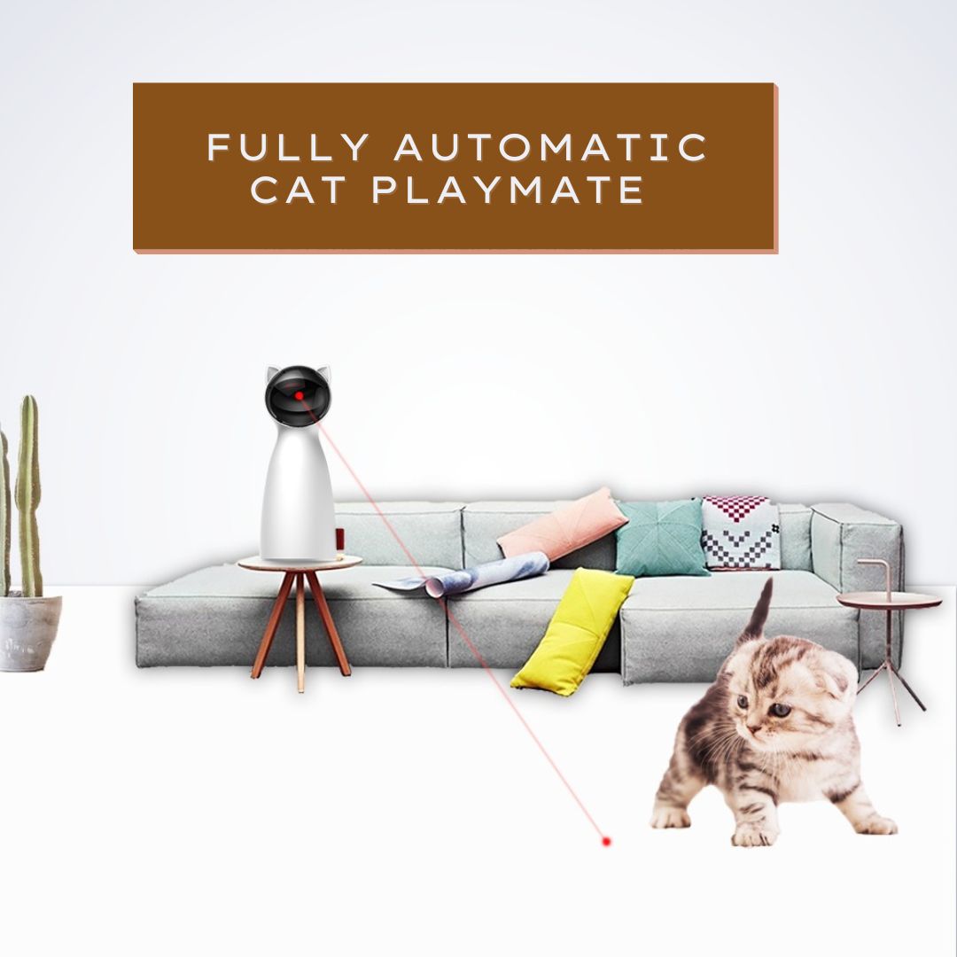 Cat Sitter. Automatic Interactive Laser Cat Toy. Best cat toys for bored cats and when you are away.