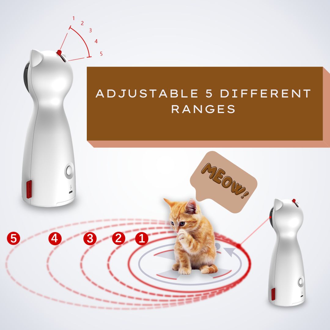 Automatic Laser Cat Toy Adjustable 5 Different Ranges