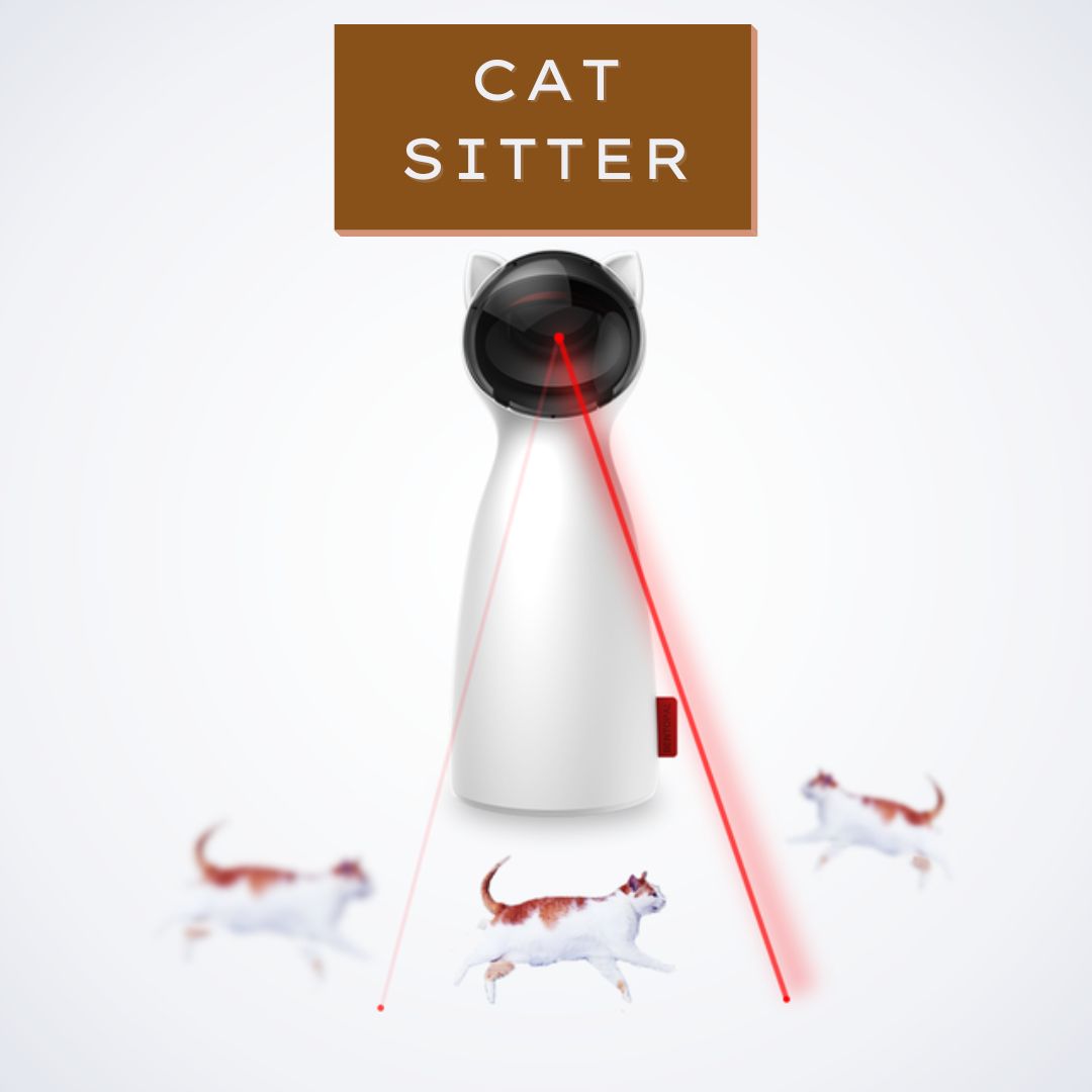 Cat Sitter. Automatic Interactive Laser Cat Toy. Best cat toys for bored cats and when you are away.