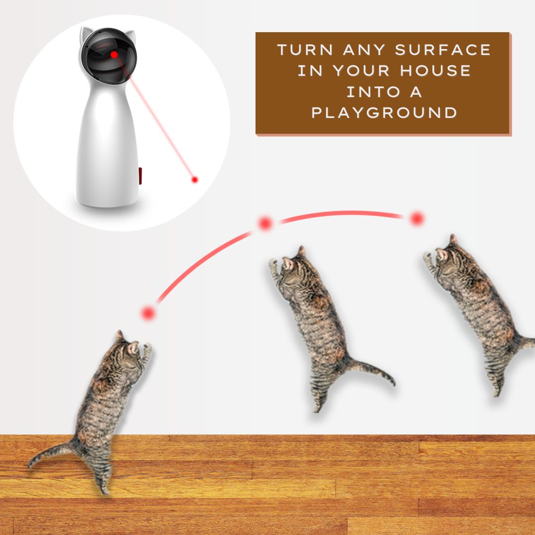 Cat Sitter. Automatic Interactive Laser Cat Toy. Best cat toys for bored cats and when you are away.